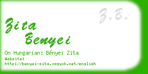 zita benyei business card